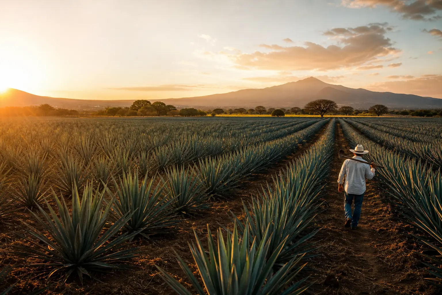 Campos de agave azul en Jalisco